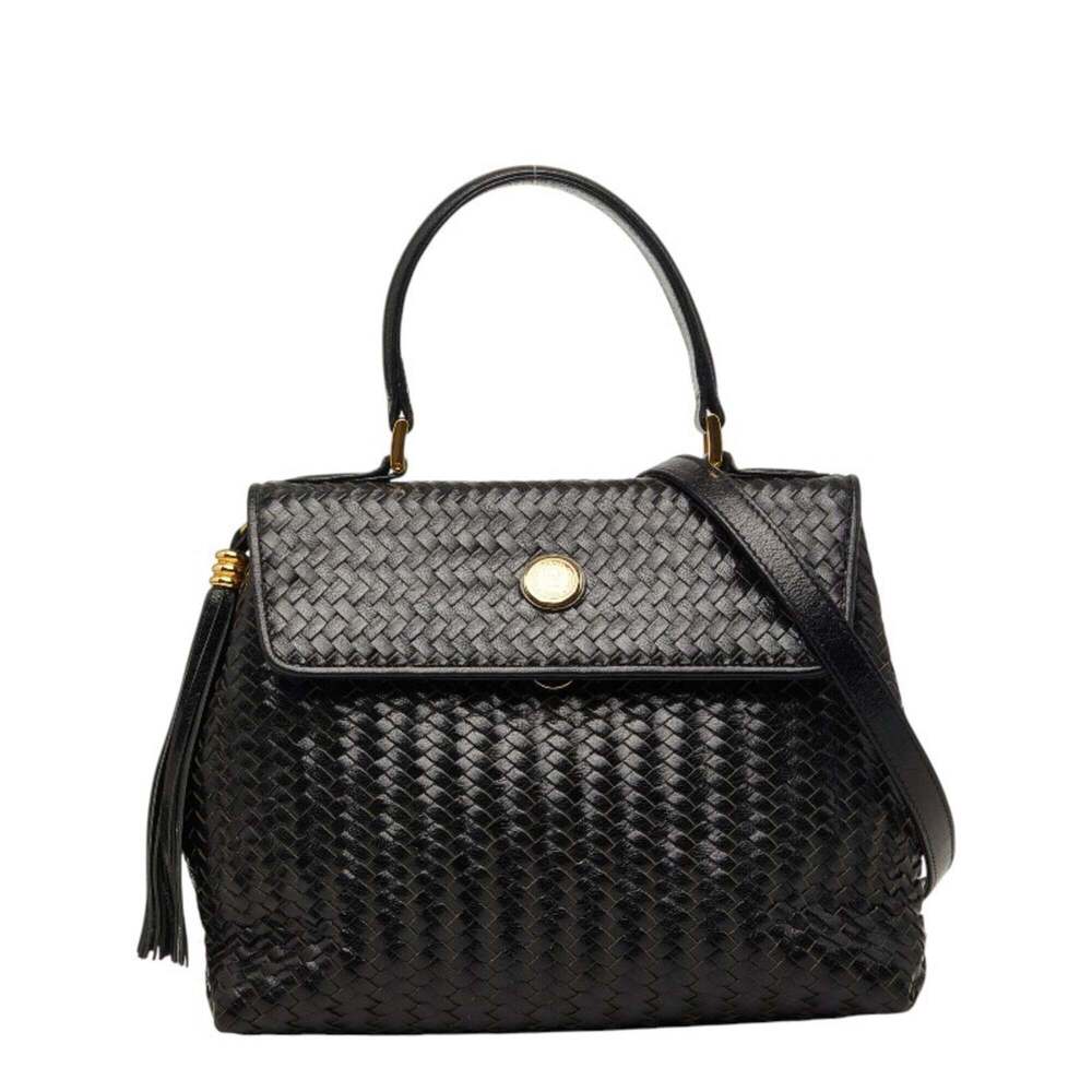 FENDI Black Leather Shoulder Bag - Picture 1 of 12